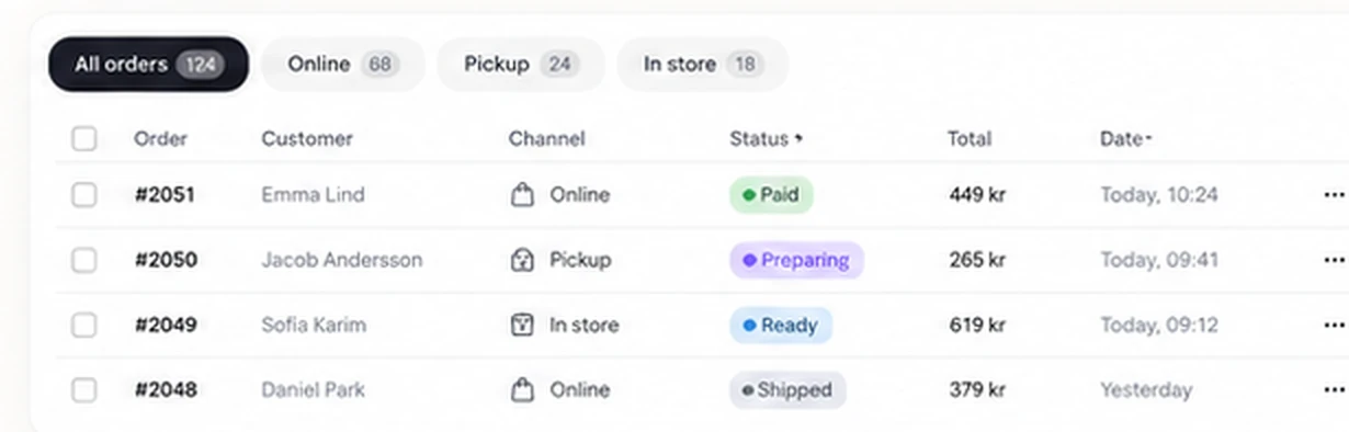 LYXE order management preview